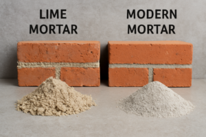 lime mortar vs modern mortar
