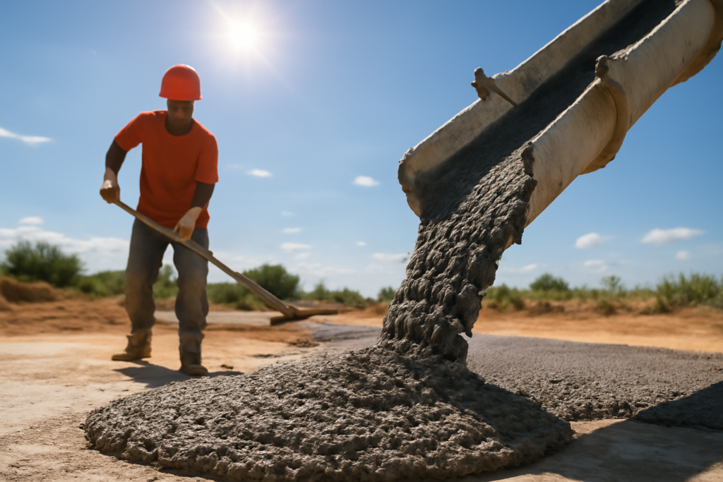 concrete pour in hot weather using retarders