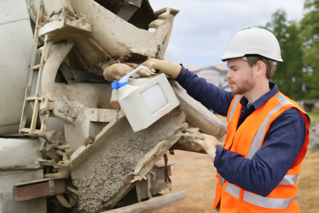 adding accelerator to ready-mix truck