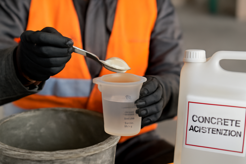 measuring concrete accelerator dosage