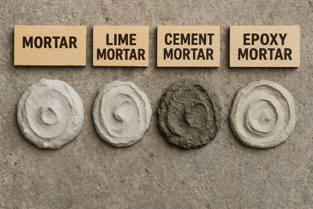 different types of mortar