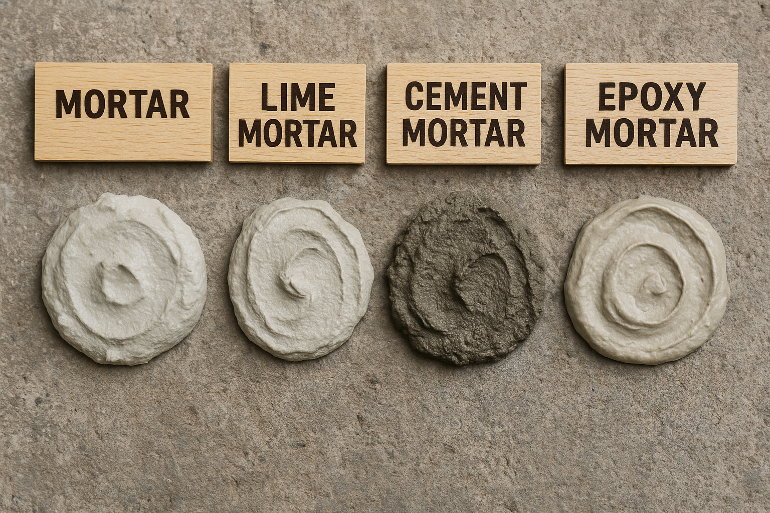 different types of mortar