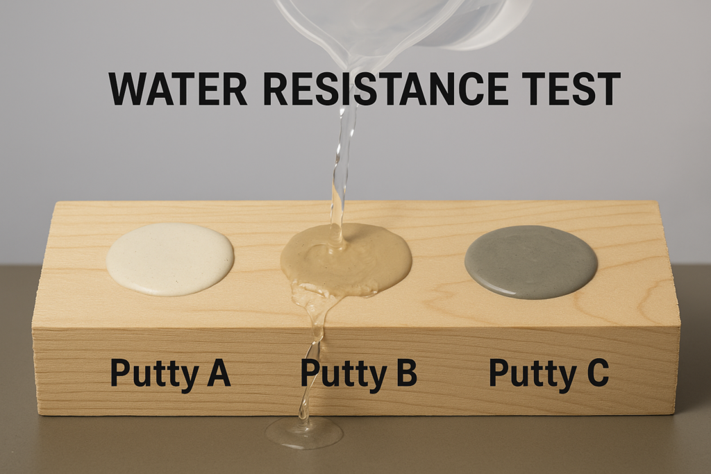 Comparison of waterproof and regular putty performance