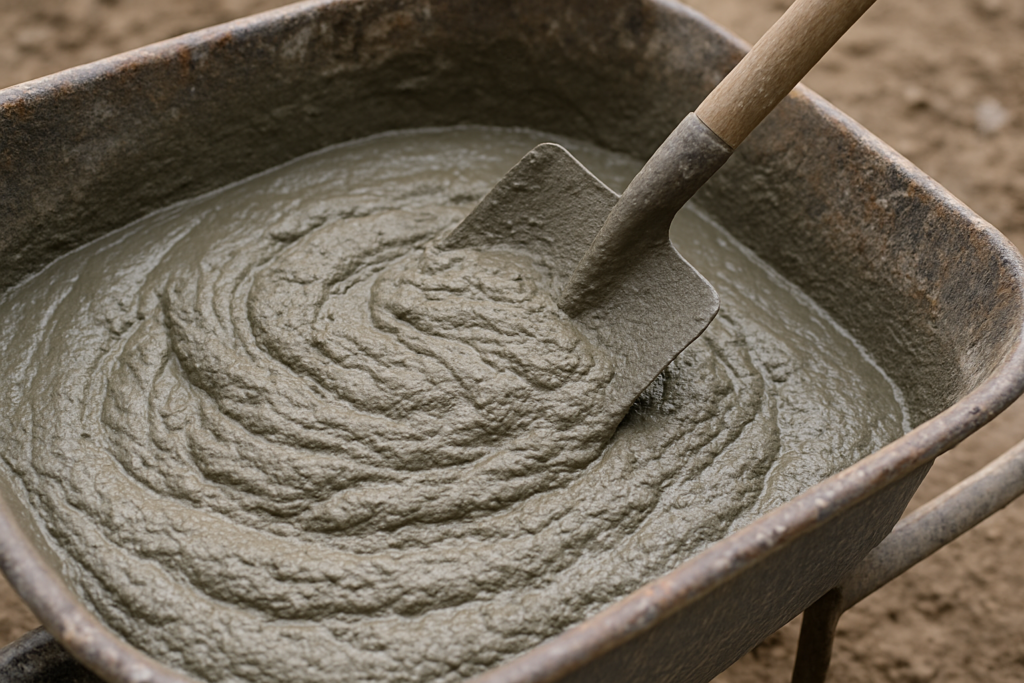 properly mixed concrete with ideal consistency
