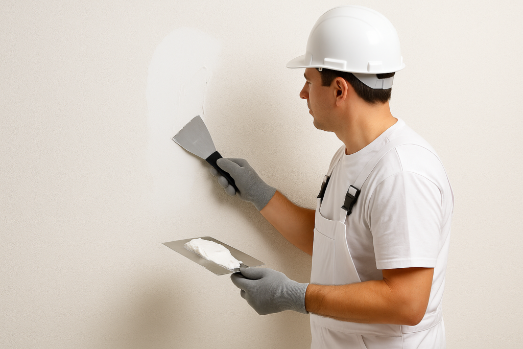 Step-by-step wall putty and painting