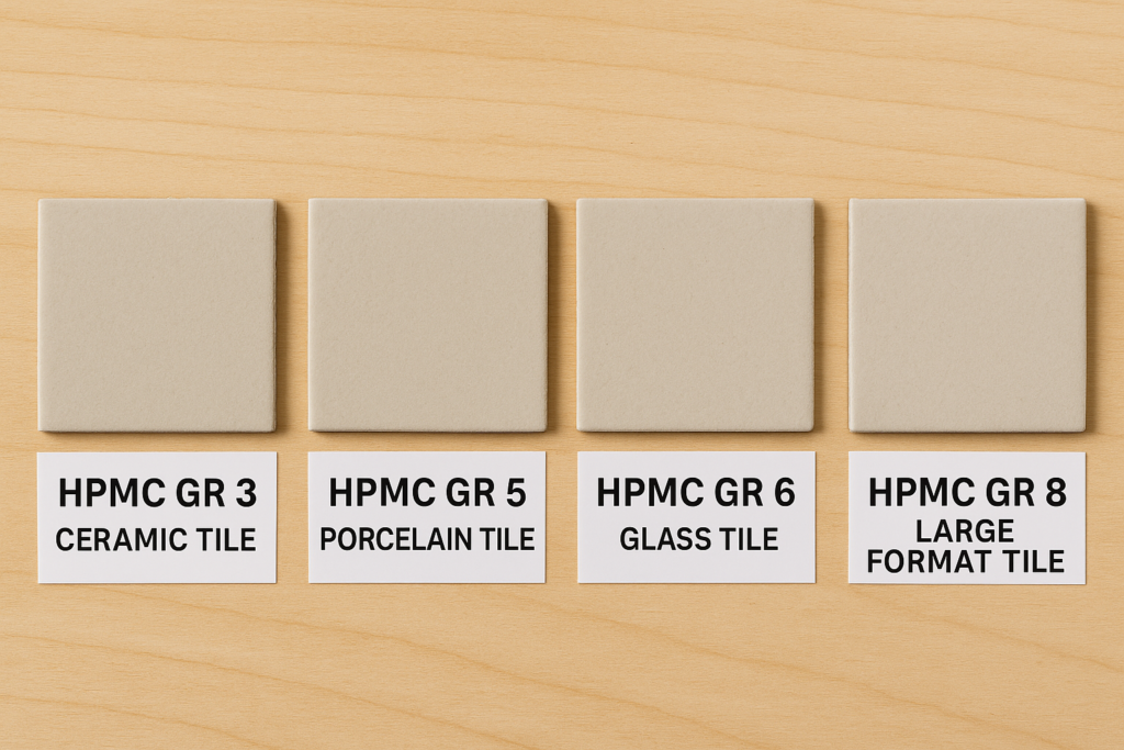 Different HPMC grades for various tile applications