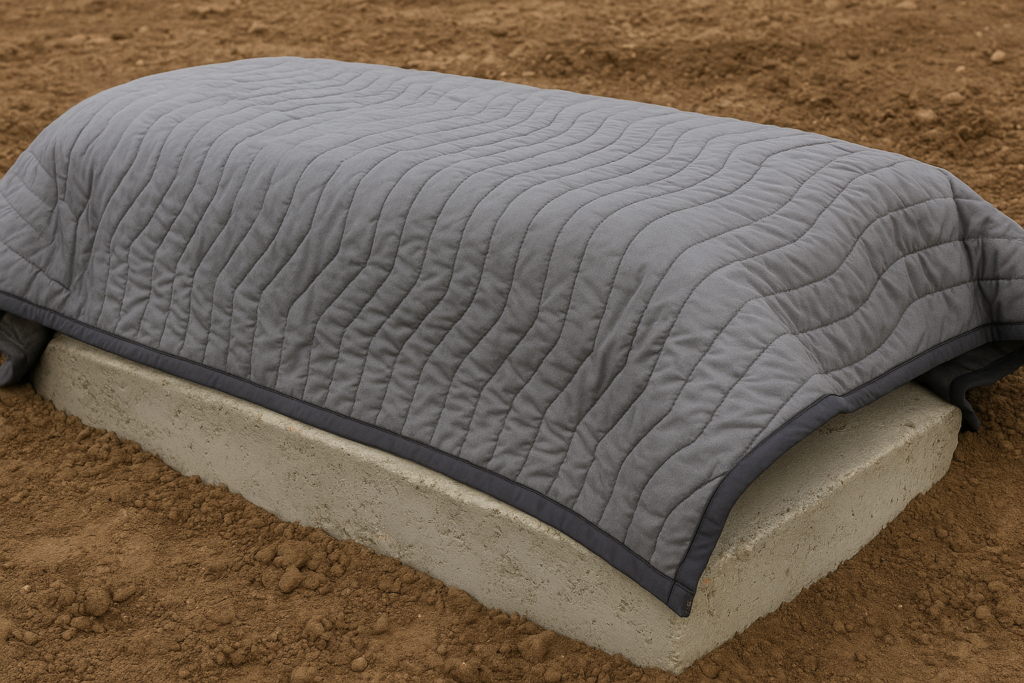 insulated concrete curing setup