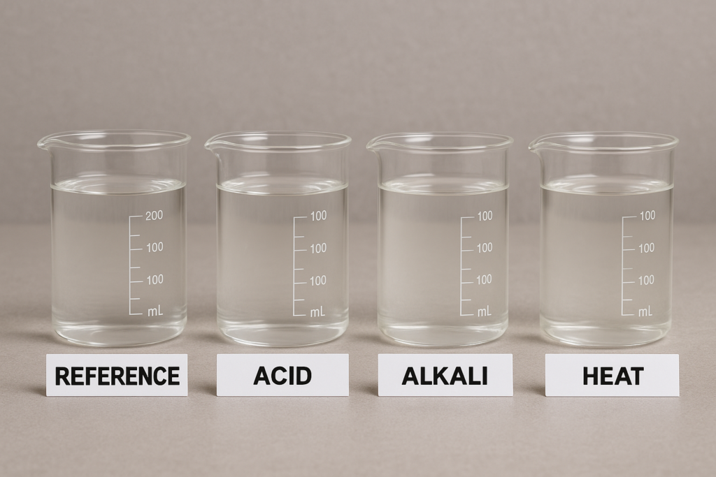 Graph showing viscosity stability of HEC across different pH values