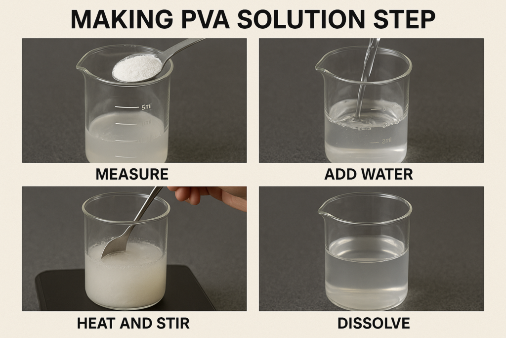 Step-by-step PVA solution preparation