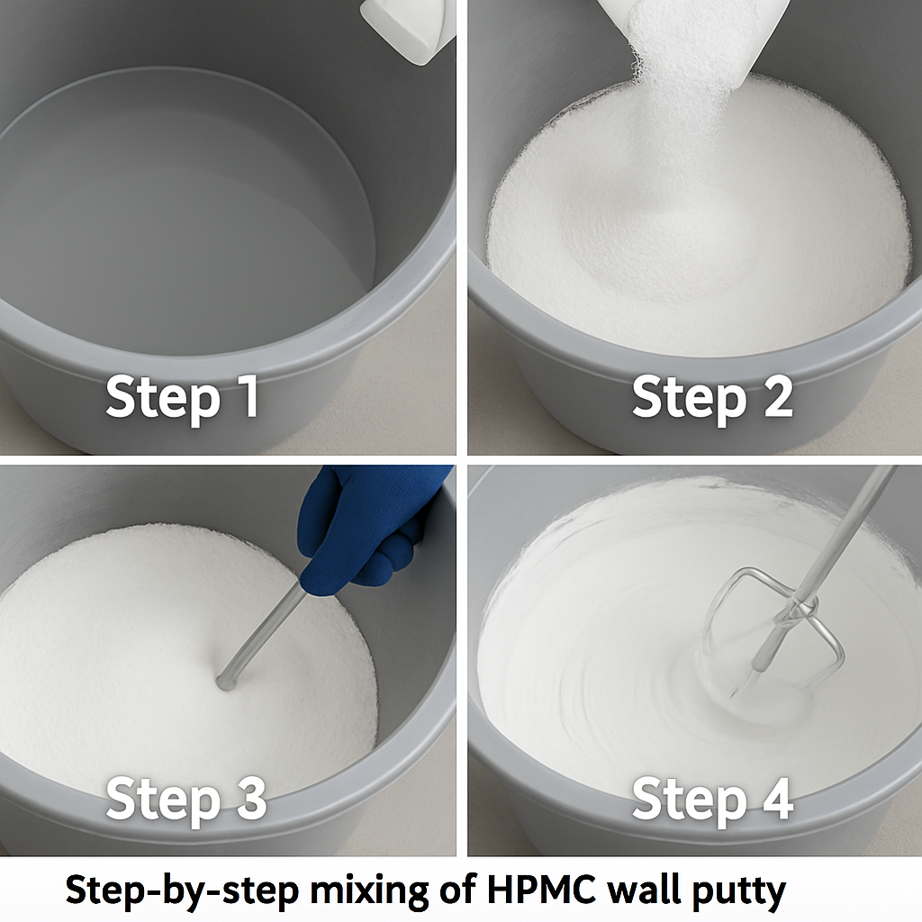 Mixing wall putty with HPMC