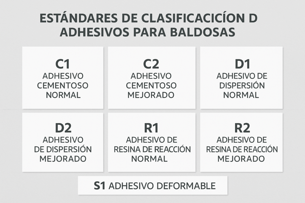 Clasificación de adhesivos según normas
