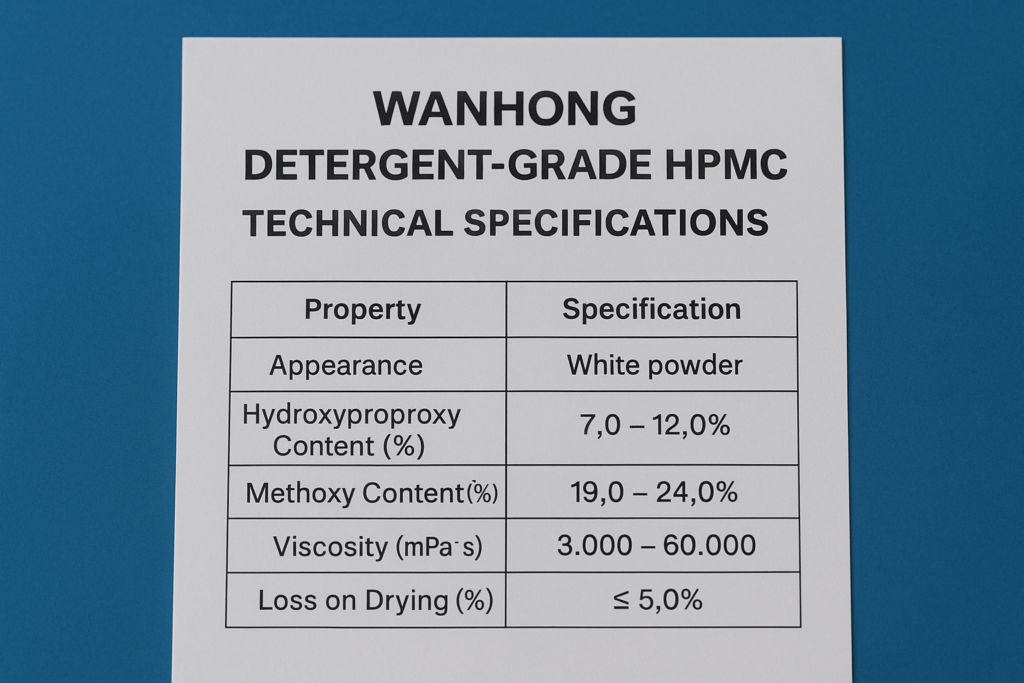WANHONG HPMC technical specifications