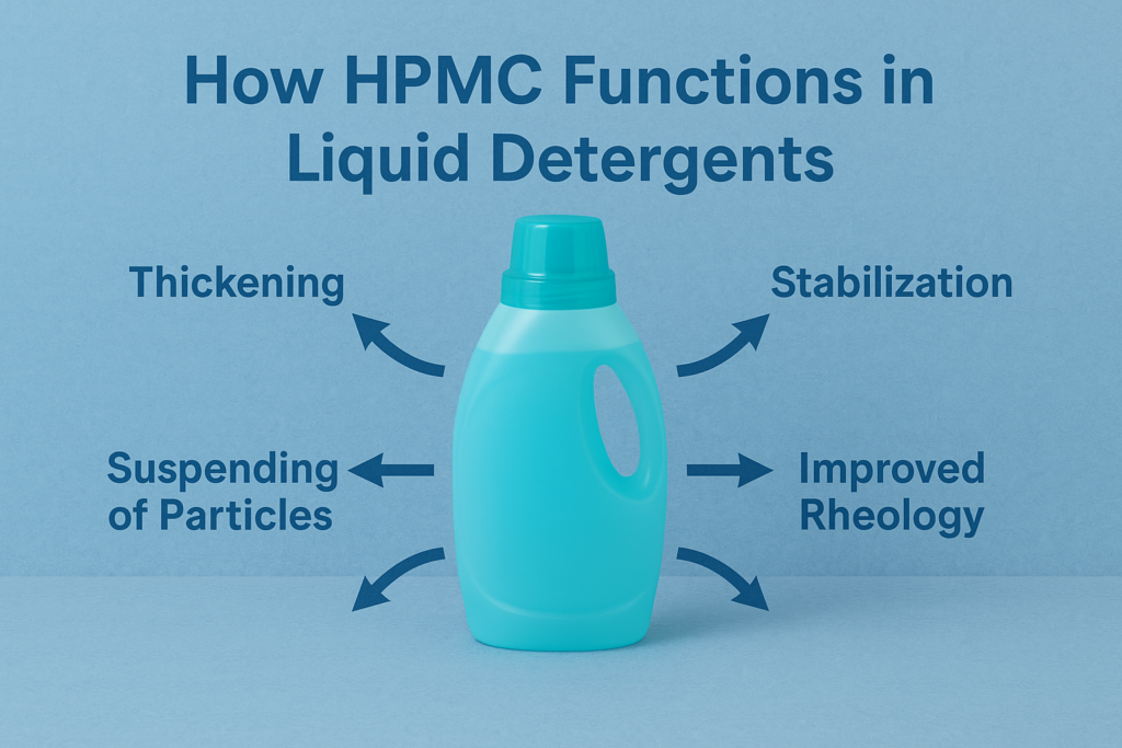 HPMC functions in liquid detergent formulation