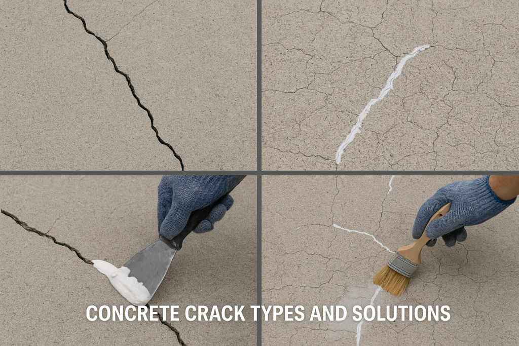 different types of concrete cracks with RDP solutions