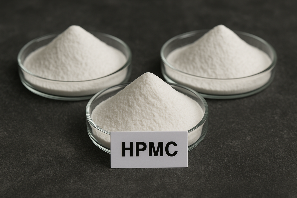 HPMC powder samples showing different viscosities