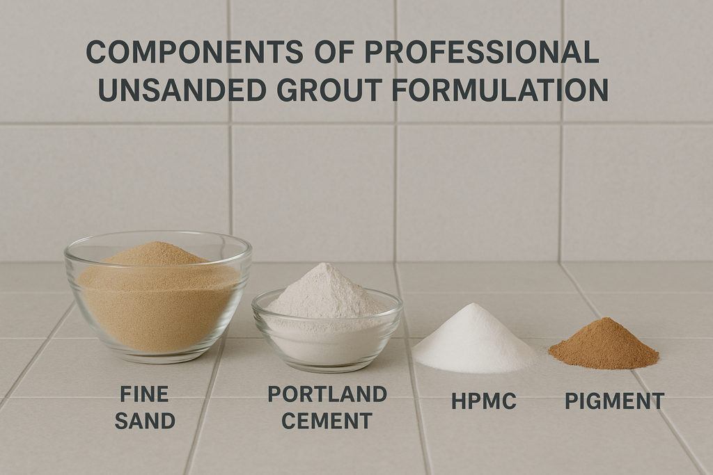 unsanded grout formulation components