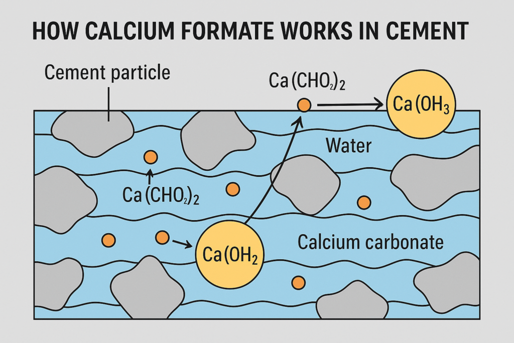 calcium formate mechanism in cement