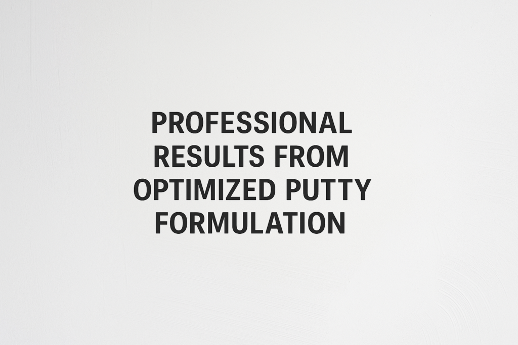 Professional application of optimized putty
