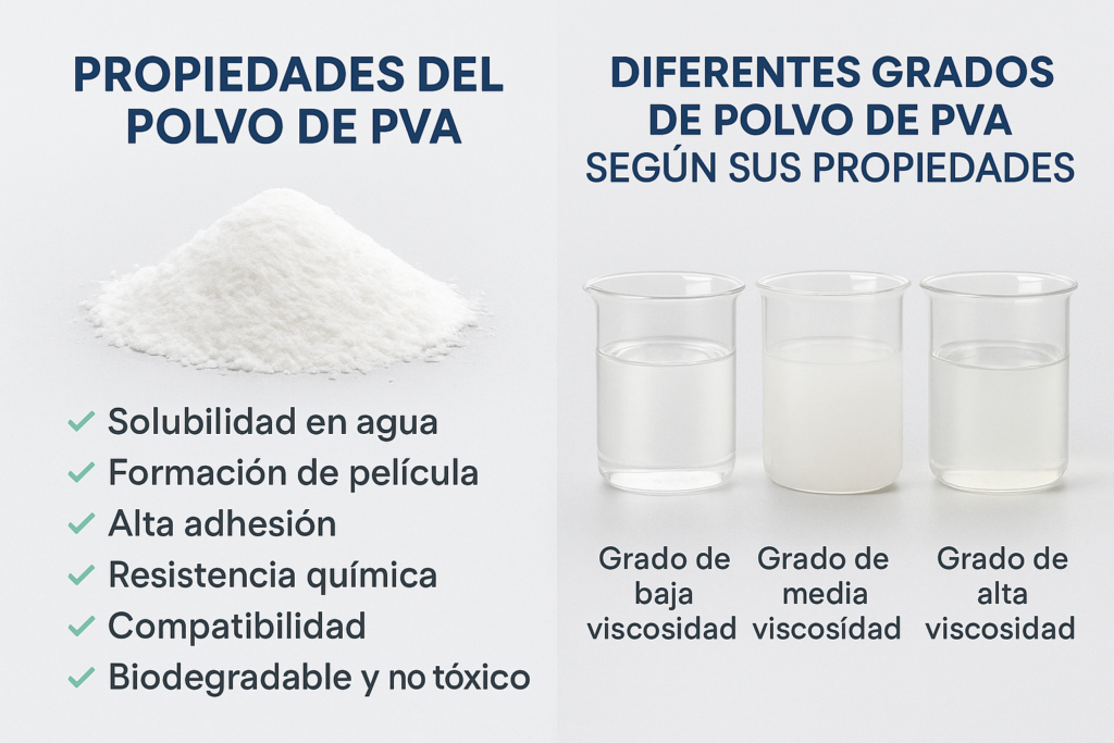 Propiedades del polvo de PVA