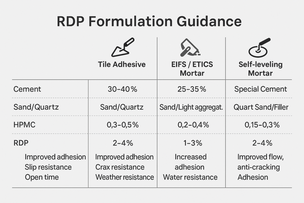 rdp powder formulation options