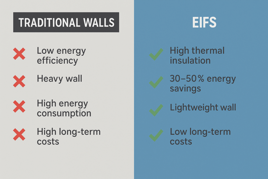 EIFS benefits comparison chart