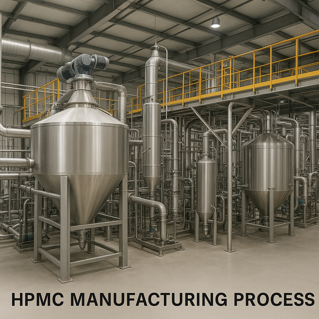 HPMC manufacturing process showing equipment and production line