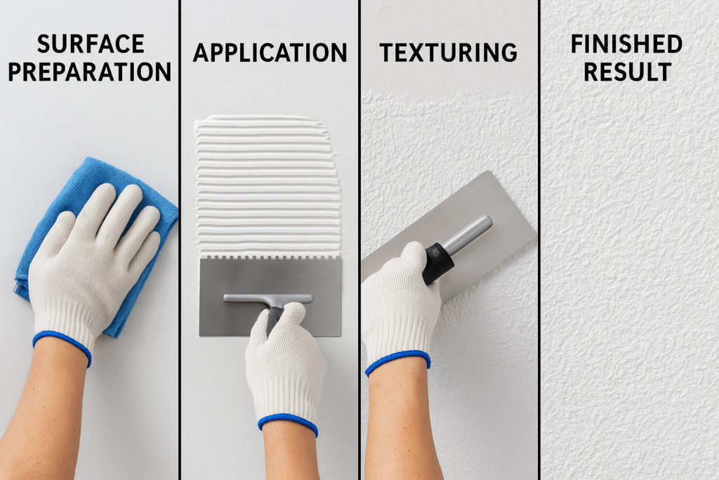 textured wall putty application process