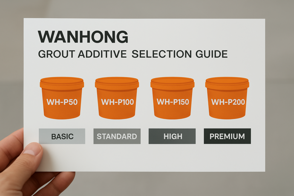 Selection guide for grout additives