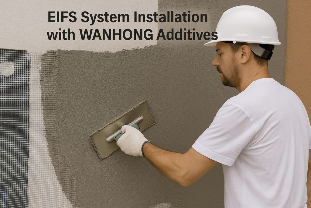 EIFS system installation with WANHONG additives