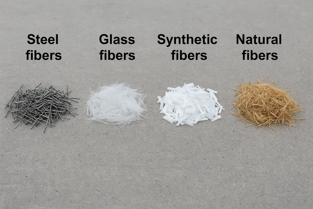 different types of concrete fibers