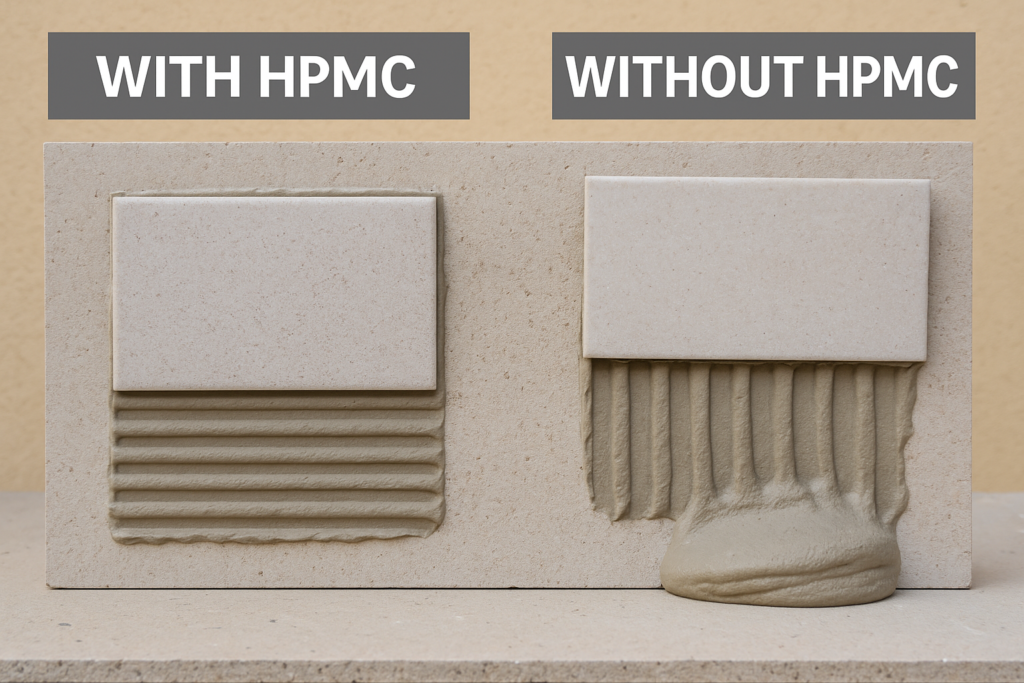 Comparing materials with and without quality HPMC HPMC benefit demonstration
