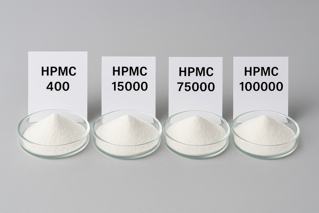 Different HPMC grades demonstration