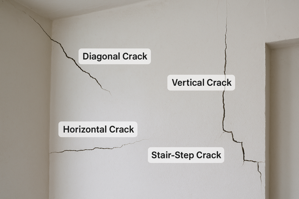 Different types of wall cracks in buildings wall cracks in building