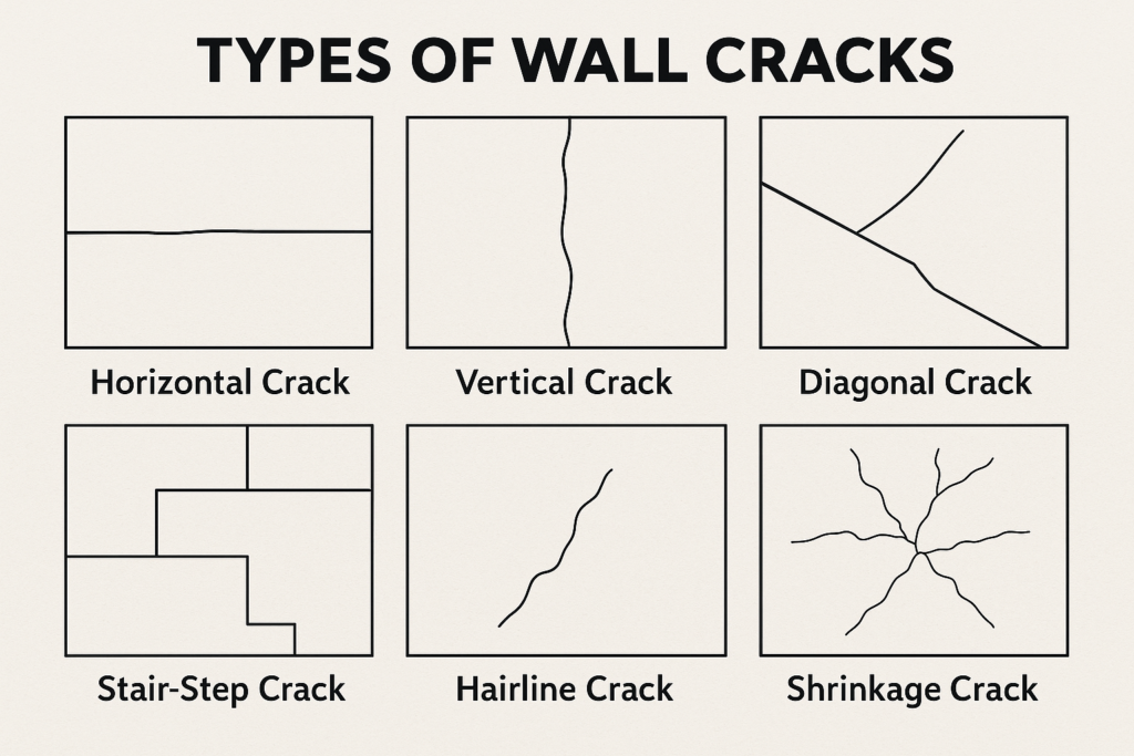 Different types of wall cracks illustrated types of wall cracks illustrated