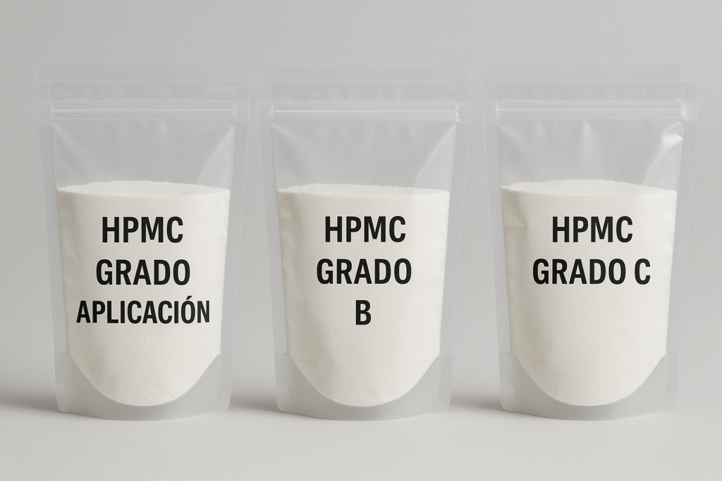 Diferentes grados de HPMC en polvo