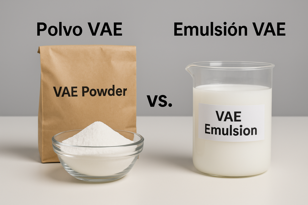comparación entre polvo VAE y emulsión