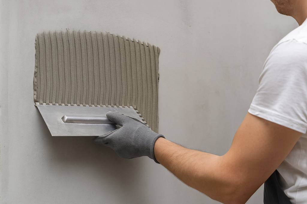 Tile adhesive application techniques