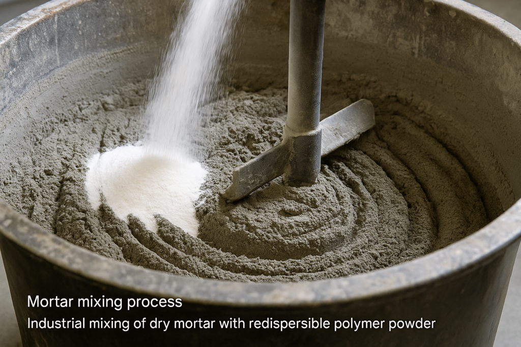 Mortar mixing process