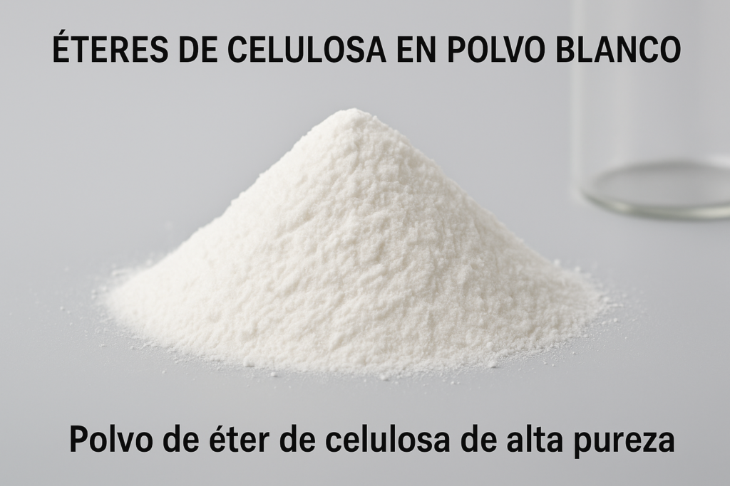 éteres de celulosa en polvo blanco
