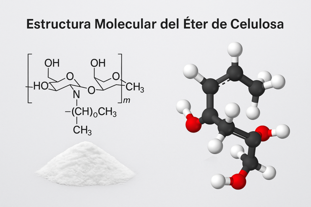 estructura molecular del éter de celulosa