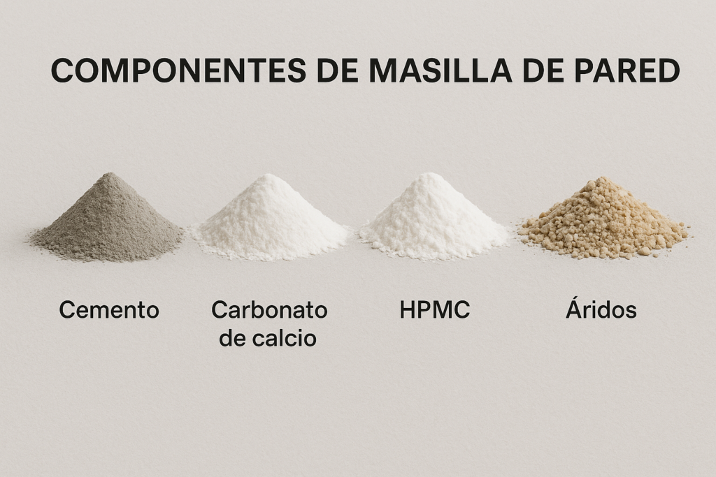 componentes de masilla de pared