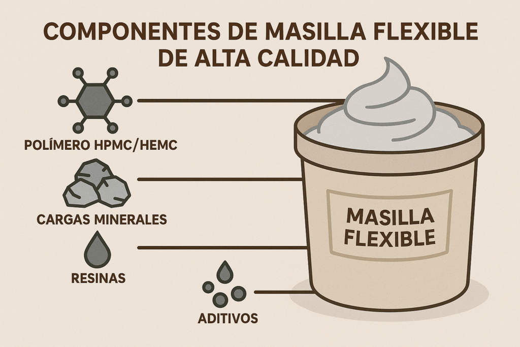 Componentes de masilla flexible de alta calidad formulación de masilla flexible