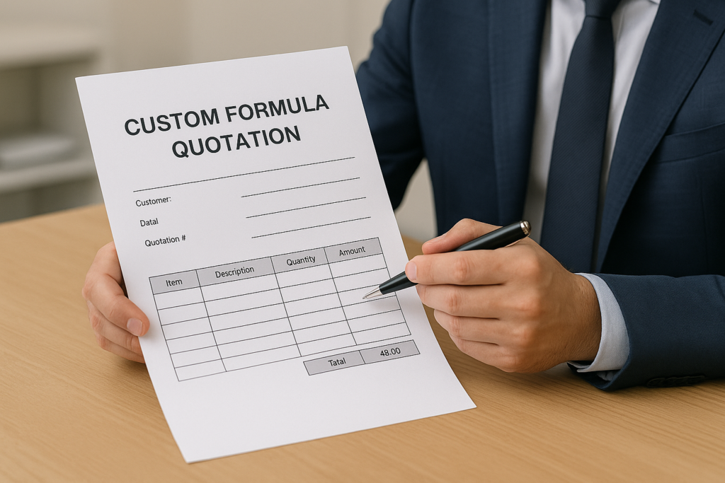 custom formula quotation
