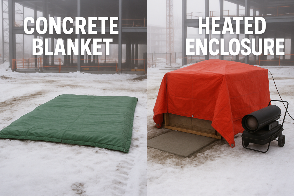 Cold weather concrete curing techniques