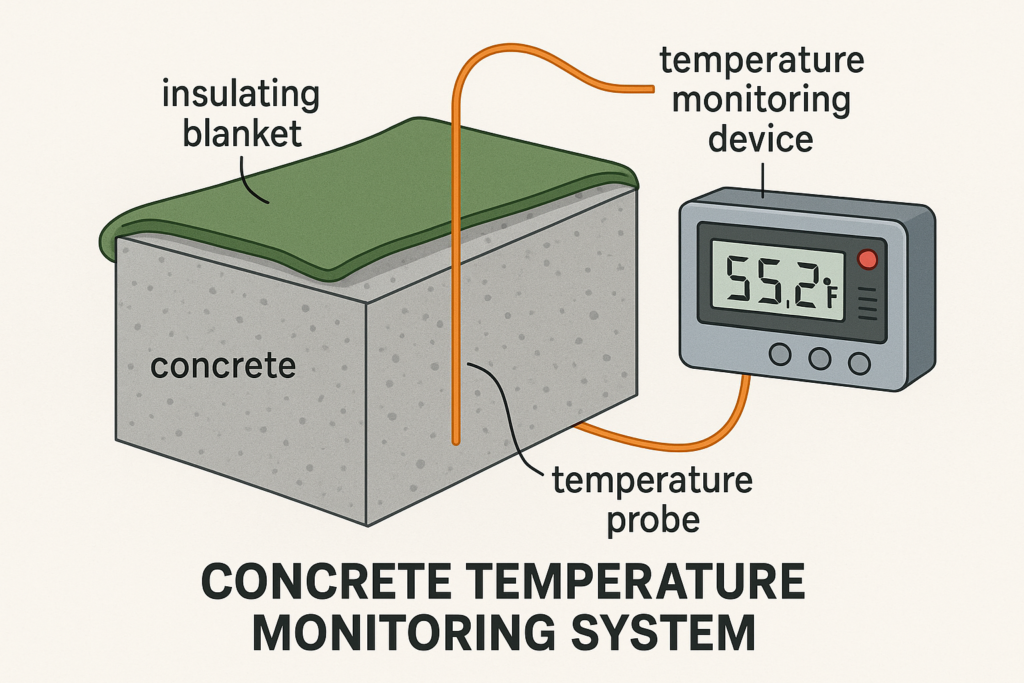 Concrete temperature monitoring system