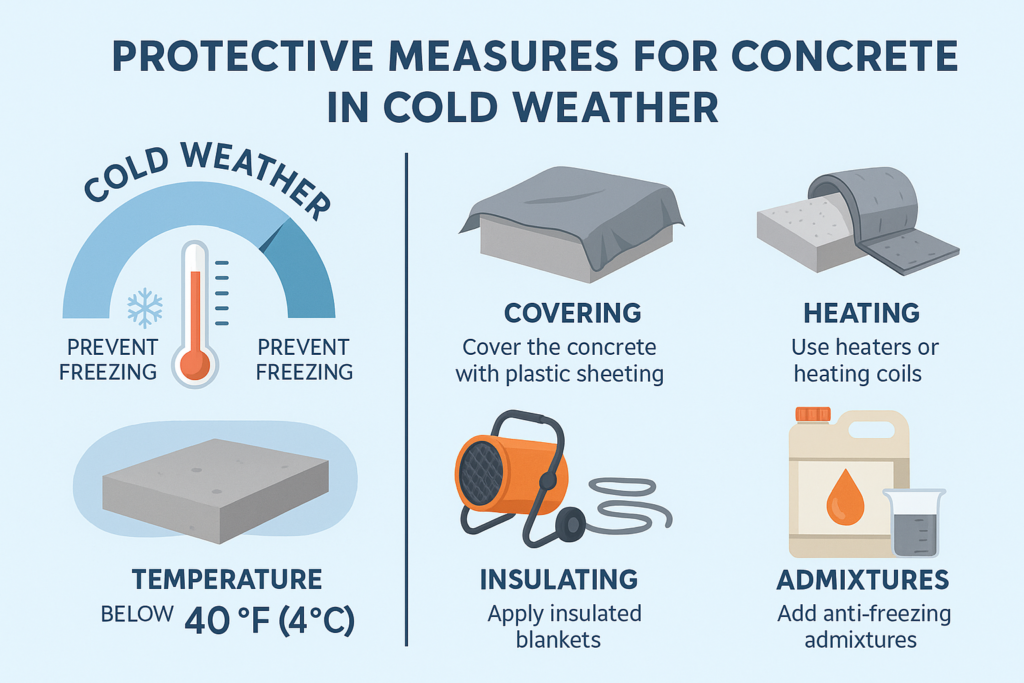 Cold weather concrete protection methods