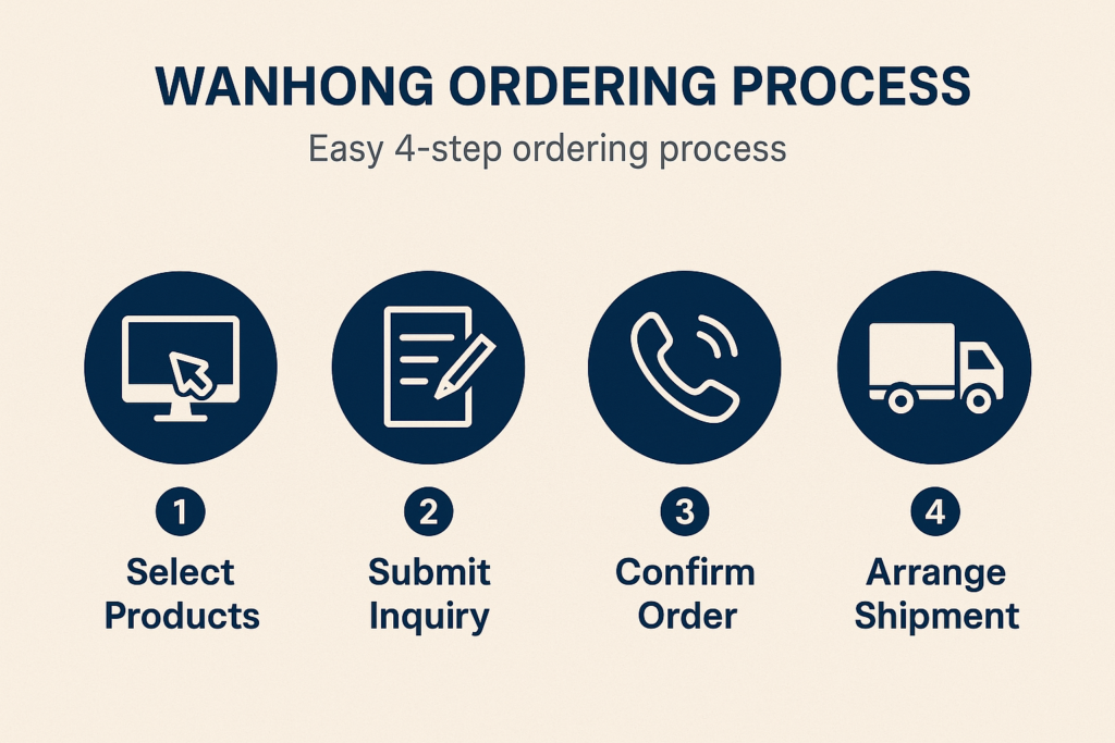 Easy 4-step ordering process WANHONG ordering process