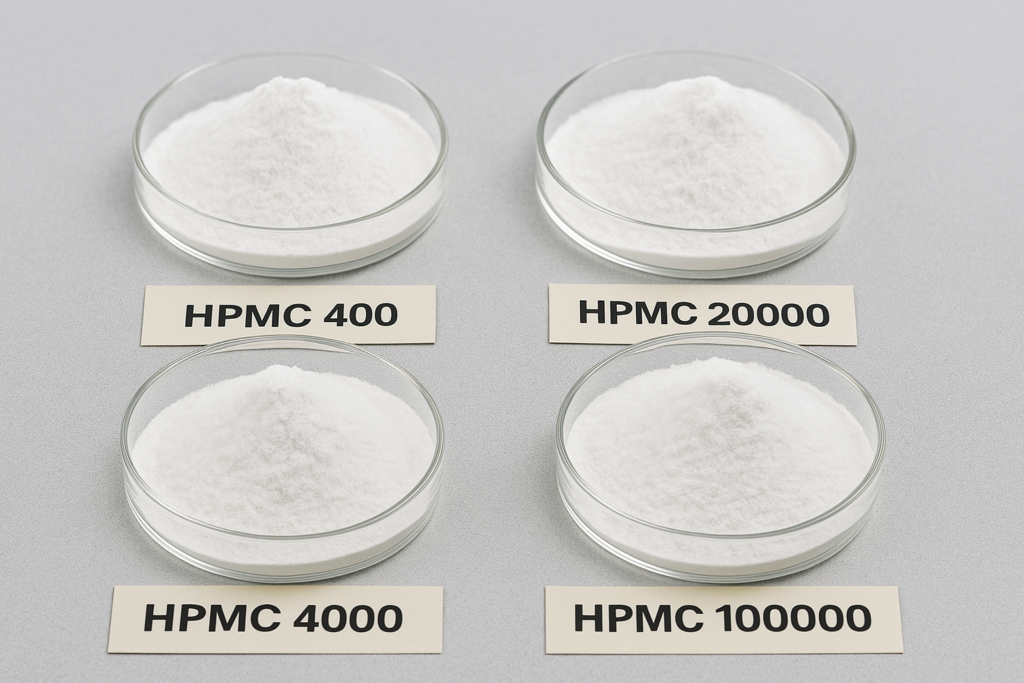 Diferentes grados de HPMC para diversas aplicaciones Muestras de polvo HPMC de diferentes viscosidades