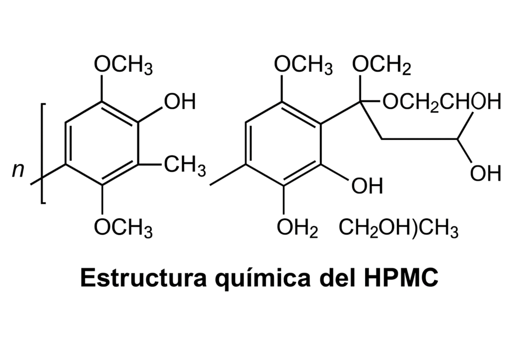 Estructura molecular del HPMC Estructura química del HPMC