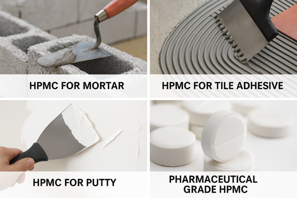 Aplicaciones variadas de diferentes grados de HPMC Diferentes aplicaciones de HPMC